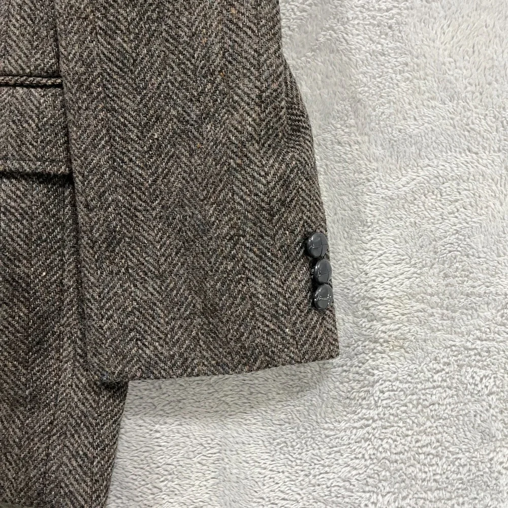 Haggar Blazer Men 42R Tweed Wool Sport Coat Herringbone Jacket VTG 90s Brazil‎